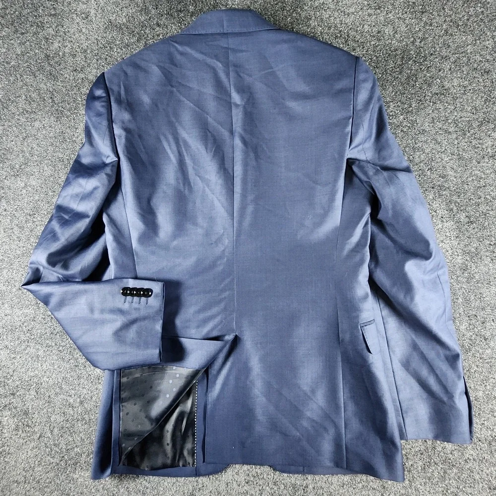 Express Photographer Men's Fitted Sport Coat Blazer Modern Navy Wool Size 36R - Picture 6 of 16